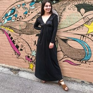 Vintage 1980's Black Sequined Disco Dress
